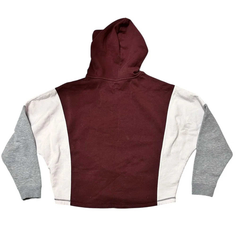 Texas A&M Hoodie Aggies Hooded Sweatshirt Womens XL Maroon White Relaxed Cropped